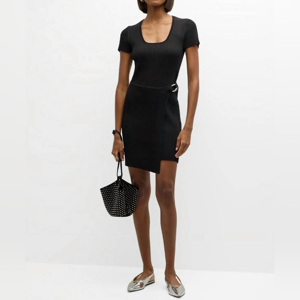 Simkhai Black Knit Ribbed Melody Mini Dress Large Like New